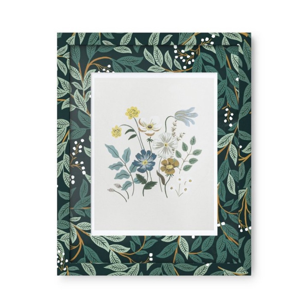 RIFLE PAPER CO NWT strawberry fields art print w/ willowberry frame & mat -green